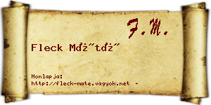 Fleck Máté névjegykártya
