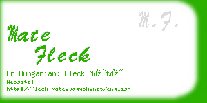 mate fleck business card